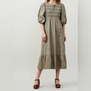 Odd Molly Khaki Midi Dress